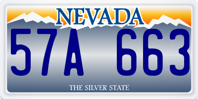 NV license plate 57A663