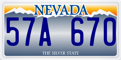 NV license plate 57A670