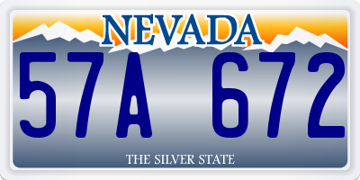 NV license plate 57A672