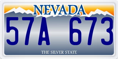 NV license plate 57A673