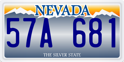 NV license plate 57A681