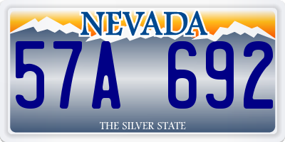 NV license plate 57A692