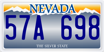 NV license plate 57A698