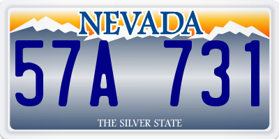 NV license plate 57A731