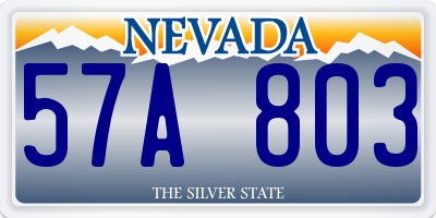NV license plate 57A803