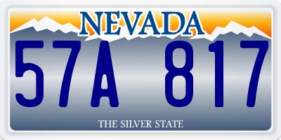 NV license plate 57A817