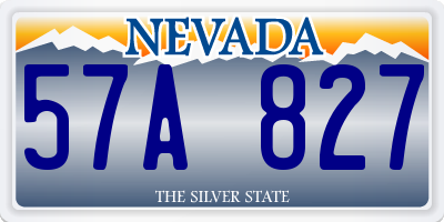 NV license plate 57A827