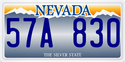 NV license plate 57A830