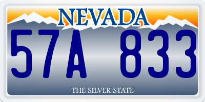 NV license plate 57A833