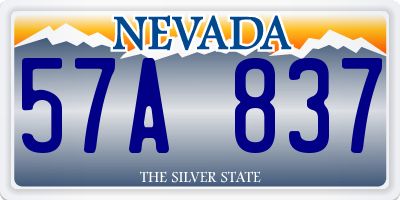 NV license plate 57A837