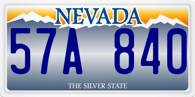 NV license plate 57A840