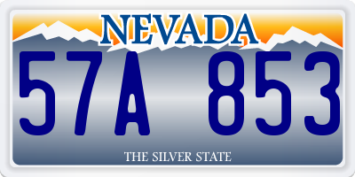 NV license plate 57A853