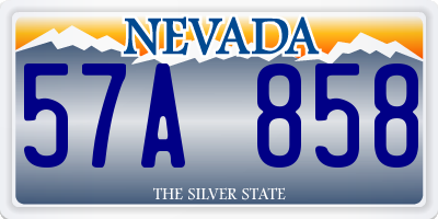 NV license plate 57A858