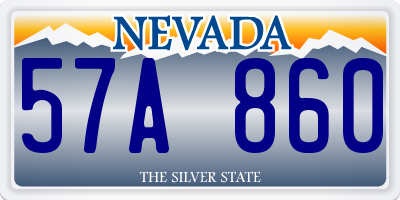 NV license plate 57A860