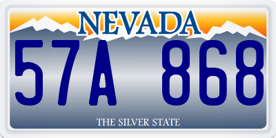 NV license plate 57A868