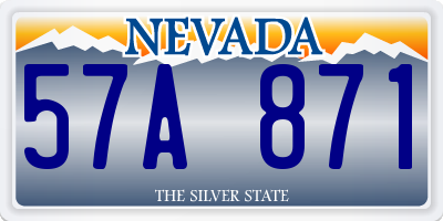 NV license plate 57A871