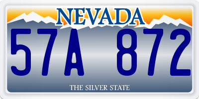 NV license plate 57A872