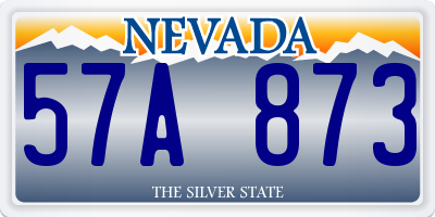 NV license plate 57A873