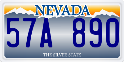 NV license plate 57A890