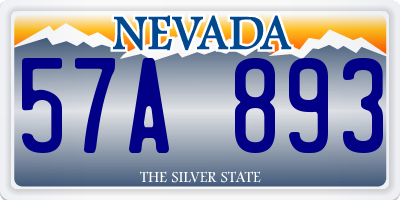 NV license plate 57A893