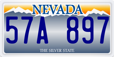 NV license plate 57A897