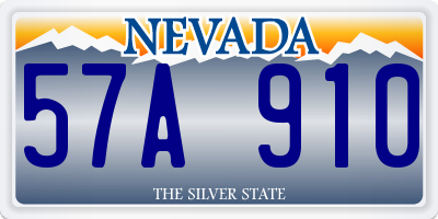 NV license plate 57A910