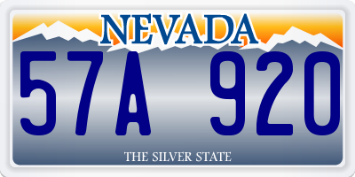 NV license plate 57A920