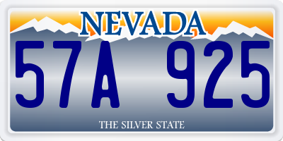 NV license plate 57A925