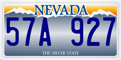 NV license plate 57A927