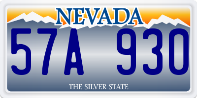 NV license plate 57A930