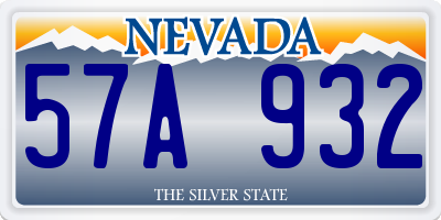 NV license plate 57A932