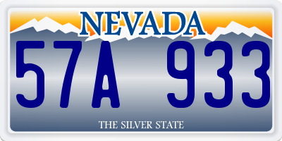 NV license plate 57A933