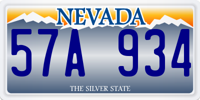 NV license plate 57A934