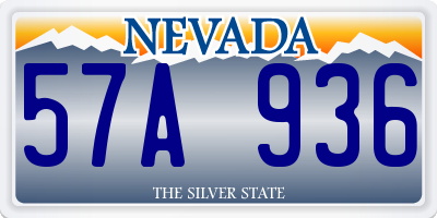 NV license plate 57A936