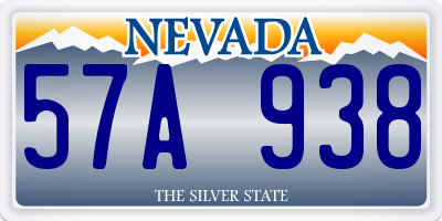 NV license plate 57A938