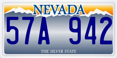 NV license plate 57A942