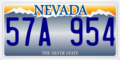 NV license plate 57A954