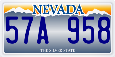 NV license plate 57A958