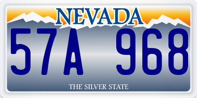 NV license plate 57A968