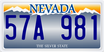 NV license plate 57A981