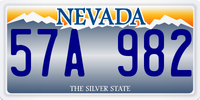 NV license plate 57A982