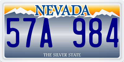 NV license plate 57A984