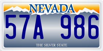 NV license plate 57A986