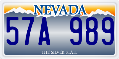 NV license plate 57A989