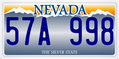 NV license plate 57A998