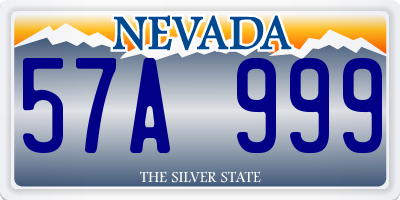 NV license plate 57A999