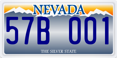 NV license plate 57B001