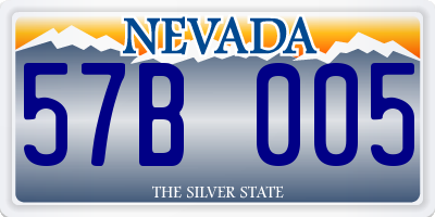 NV license plate 57B005