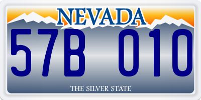 NV license plate 57B010
