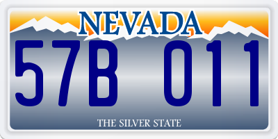 NV license plate 57B011